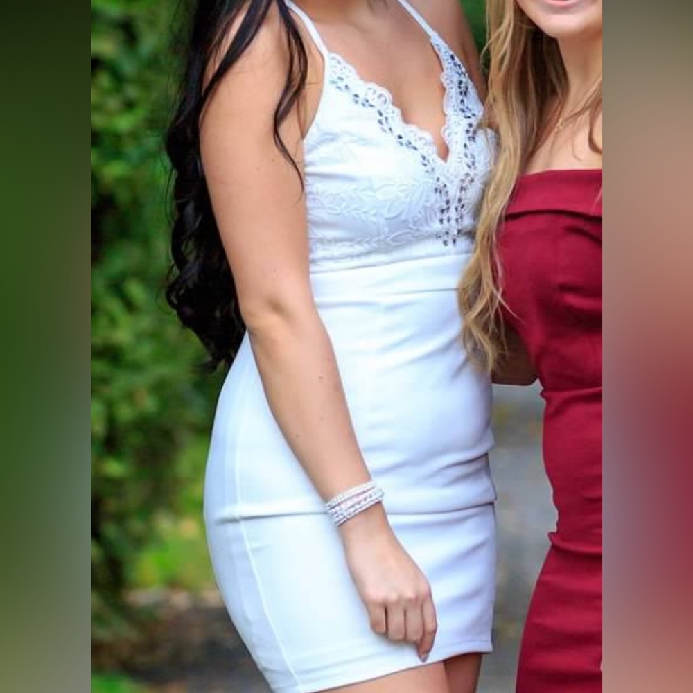 White short tight dress